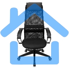 Кресло руководителя Бюрократ CH-607BS черный, сетка/ткань, крестов. металл хром