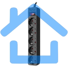 Сетевой фильтр Sven SF-05E 5,0 м (5 розеток с защитными шторками) черный, цветная коробка