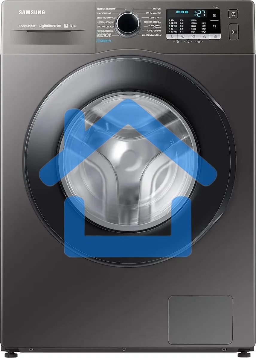 Стиральная машина Samsung WW80AGAS22AX/LD черный, загрузка фронтальная 8 кг, 1200 об/мин, класс: A
