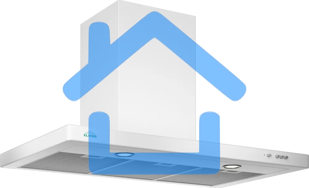 Вытяжка каминная Elikor Квадра 90П-650-К3Д белый, 90 см, 650 куб. м/ч, 56 дБ