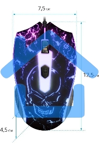 Мышь проводная Defender Overmatch GM-069 черный, 2400 dpi, USB, кнопки - 4