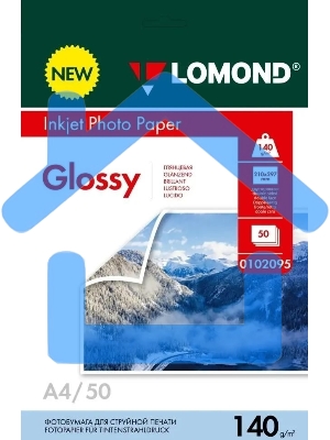 Фотобумага Lomond 0102095 A4/140г/м2/50л./белый глянцевое/глянцевое для струйной печати