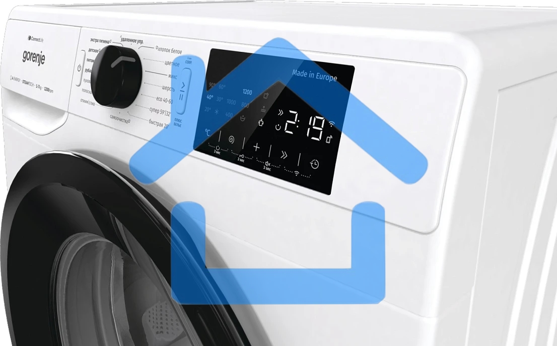 Стиральная машина Gorenje WPNEI72SA1SWIFI/C белый загр. фронтальная макс.: 7 кг 1200об/мин класс: А+++