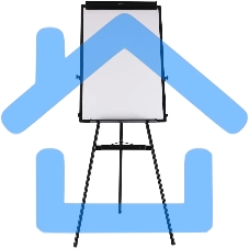 Флипчарт Deli 7892, лак, 90x60см на треноге белый с аксессуарами