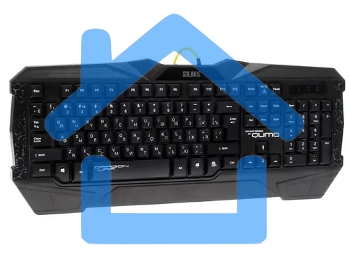 Игровой набор Qumo Solaris, клавиатурапроводная K03, 104 клавиши, встроенная радужная подсветка, мышь проводная M10, оптическая, 800/1200/1600/2200 dpi, коврик