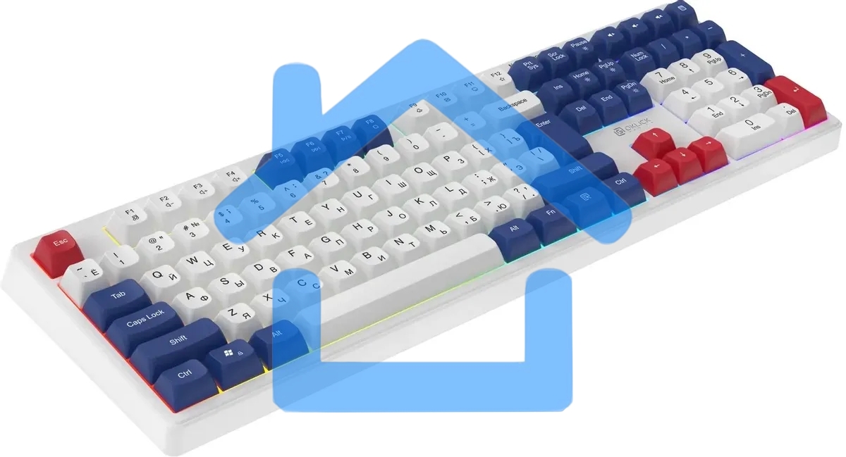 Клавиатура Оклик 725G белый/красный USB Multimedia for gamer LED (2070294)