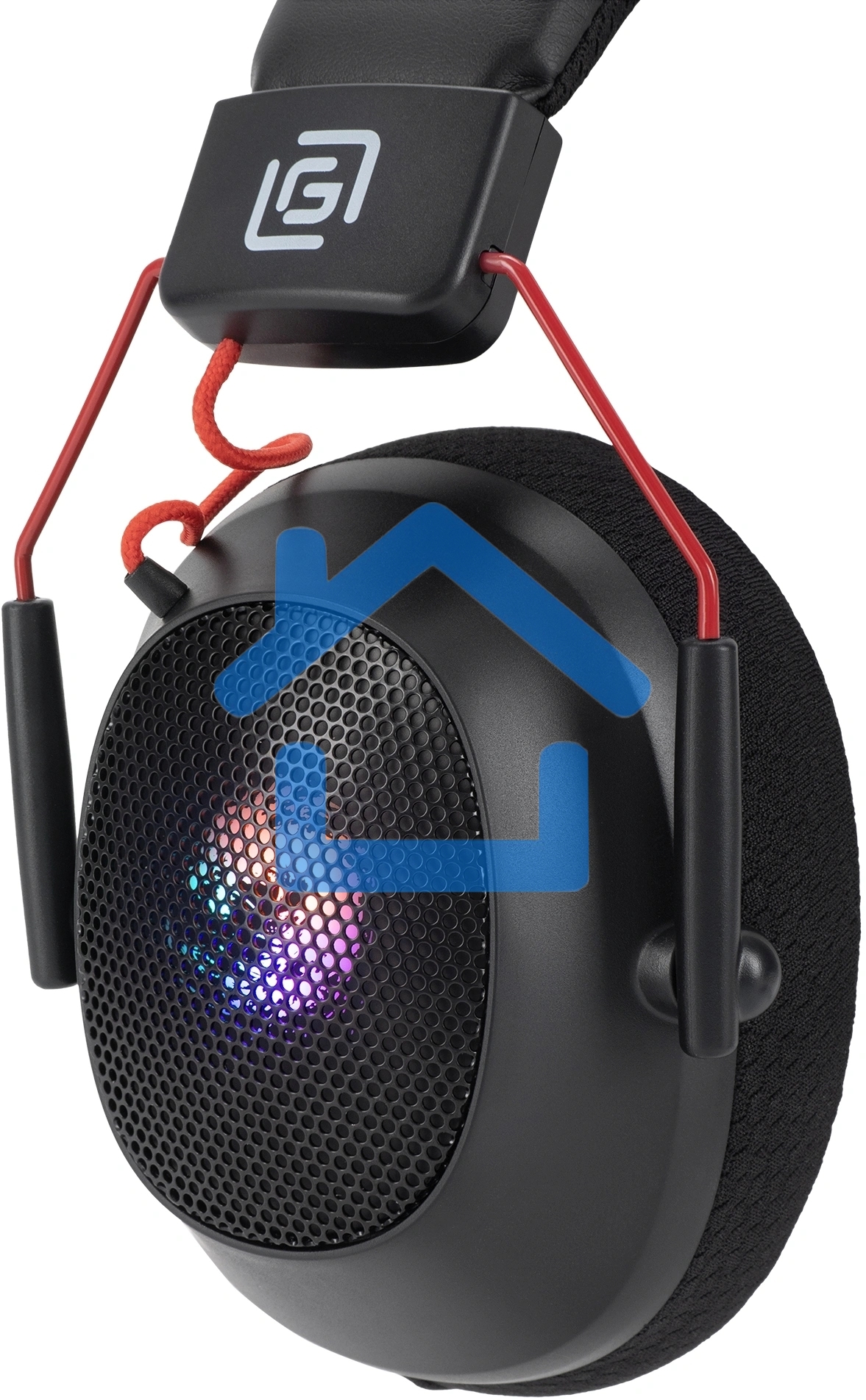 Наушники с микрофоном Оклик HS-L305G черный/красный 2м мониторные оголовье (2060511)