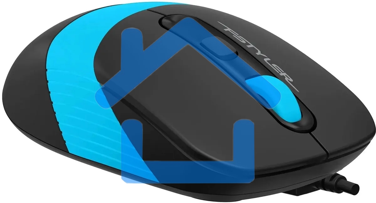 Мышь проводная A4Tech Fstyler FM10S черный/голубой, 1600 dpi, USB, кнопки - 4