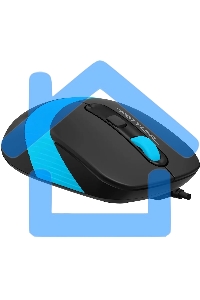 Мышь проводная A4Tech Fstyler FM10S черный/голубой, 1600 dpi, USB, кнопки - 4