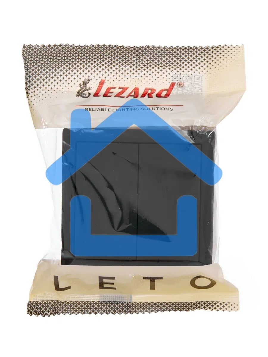 Выключатель 2-клав. LETO черный бархат LEZARD 752-4200-101