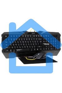 Игровой комплект Qumo Solaris, клавиатурапроводная K03, 104 клавиши, встроенная радужная подсветка, мышь проводная M10, оптическая, 800/1200/1600/2200 dpi, коврик