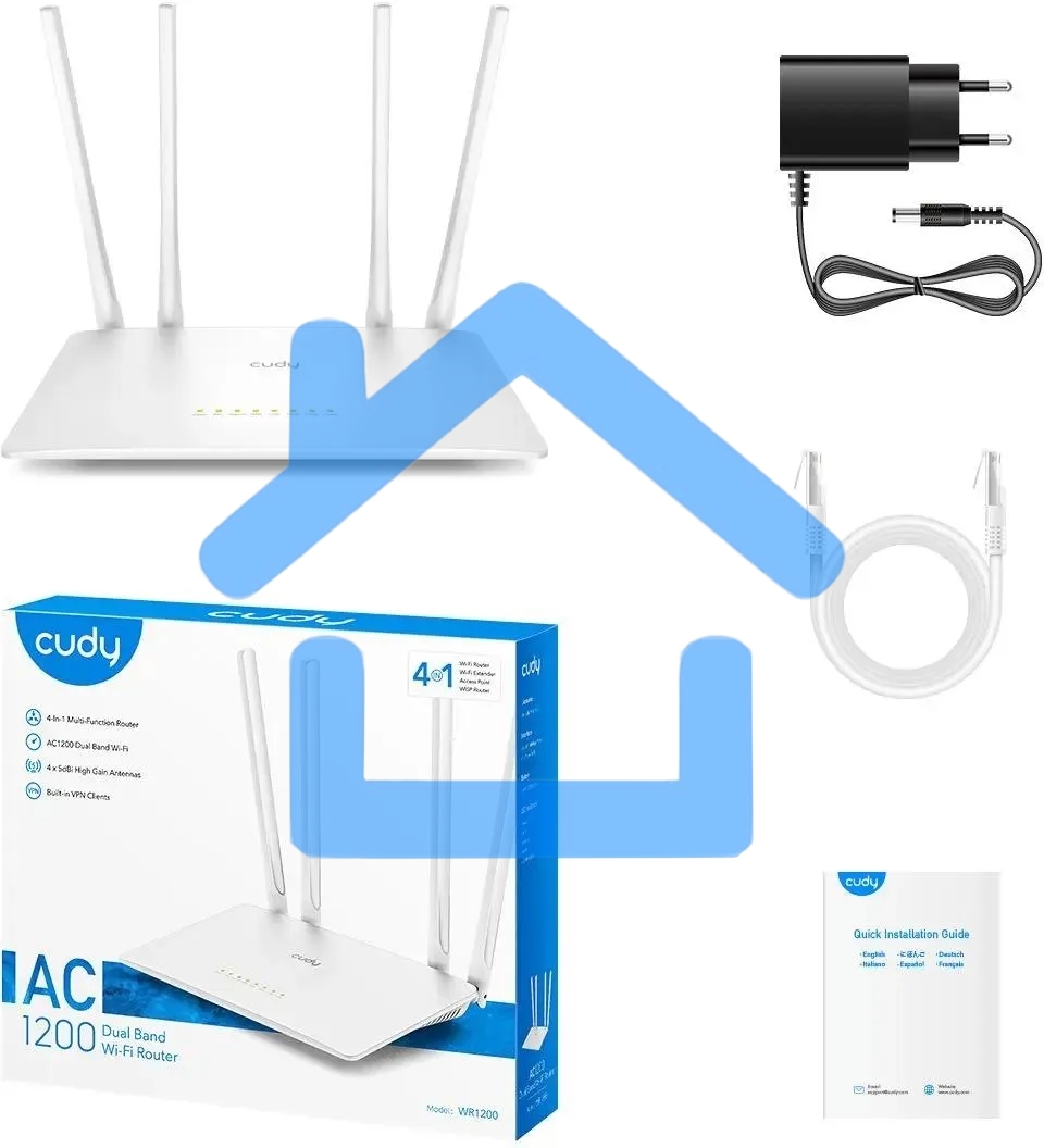 Роутер беспроводной Cudy WR1200 AC1200 10/100BASE-TX белый