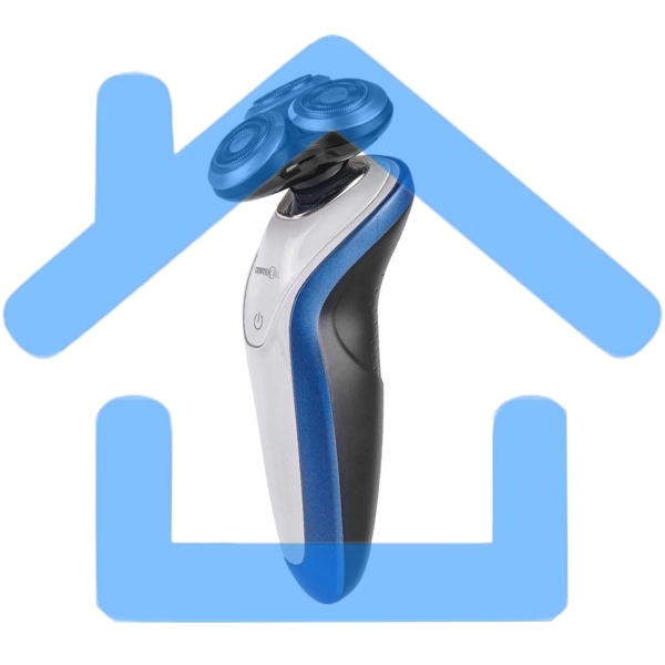 Электробритва Centek CT-2152 (сер/бел/син) 5 ВТ, 3 плав. головки, аккумулятор+работа от сети