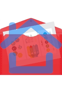 Конверт на кнопке Silwerhof Eco A4 пластик 0.12мм красный