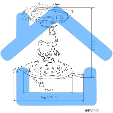 Кронштейн для проектора Cactus CS-VM-PR01-BK черный макс.10кг настенный и потолочный поворот и наклон