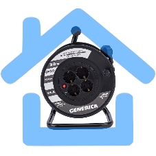 Удлинитель на катушке 4х30м 2P+PE 16А УК30 с термозащ. 3х1.5кв.мм GENERICA IEK WKP20-16-04-30-G