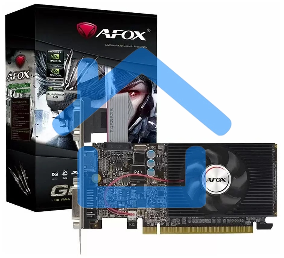 Видеокарта AFOX GT610 1Gb LP DDR3 64BIT DVI HDMI VGA SINGLE FAN RTL