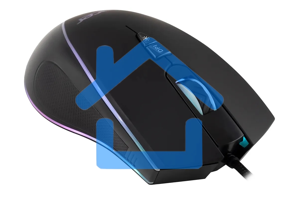 Мышь проводная Acer OMW131 черный, 6400 dpi, USB, кнопки - 7