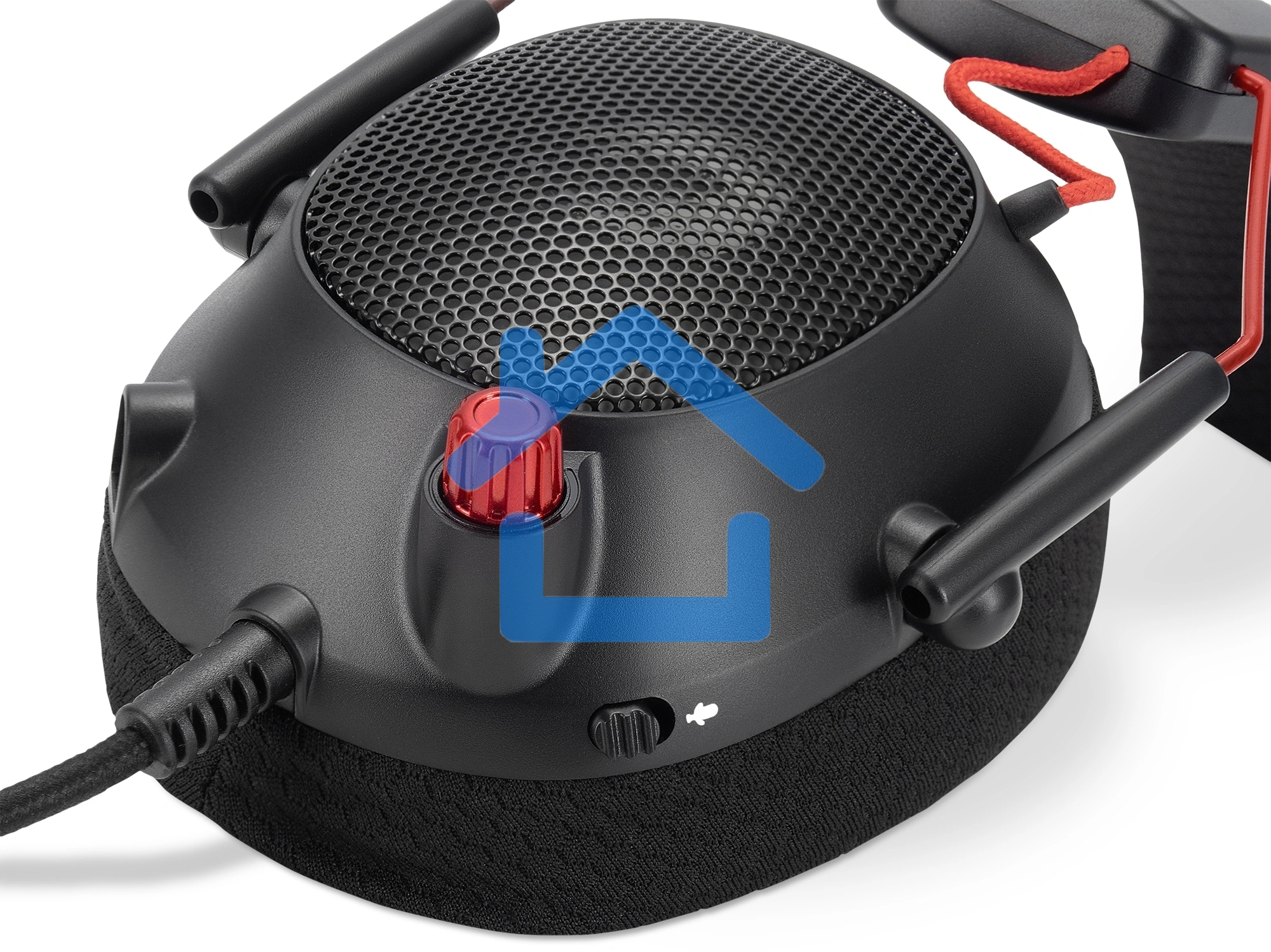 Наушники с микрофоном Оклик HS-L305G черный/красный 2м мониторные оголовье (2060511)