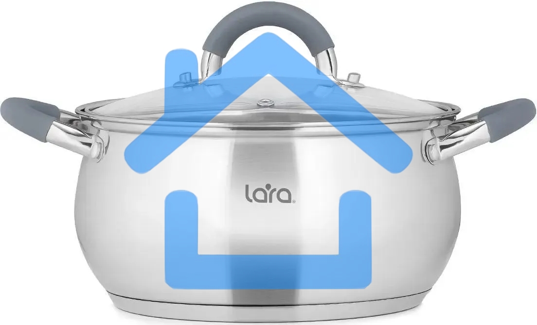 Кастрюля LARA LR02-482 BELL 20x11,5 см, 3,5 л, нержавеющая сталь 316L (хром/никель/молибден), с крышкой