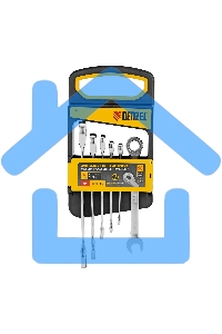 Набор ключей комбинированных трещоточных Denzel 6-17 мм, 6 шт., CrV, матовый хром 14720