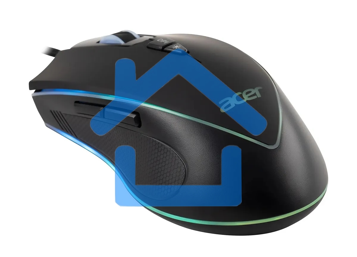 Мышь проводная Acer OMW131 черный, 6400 dpi, USB, кнопки - 7
