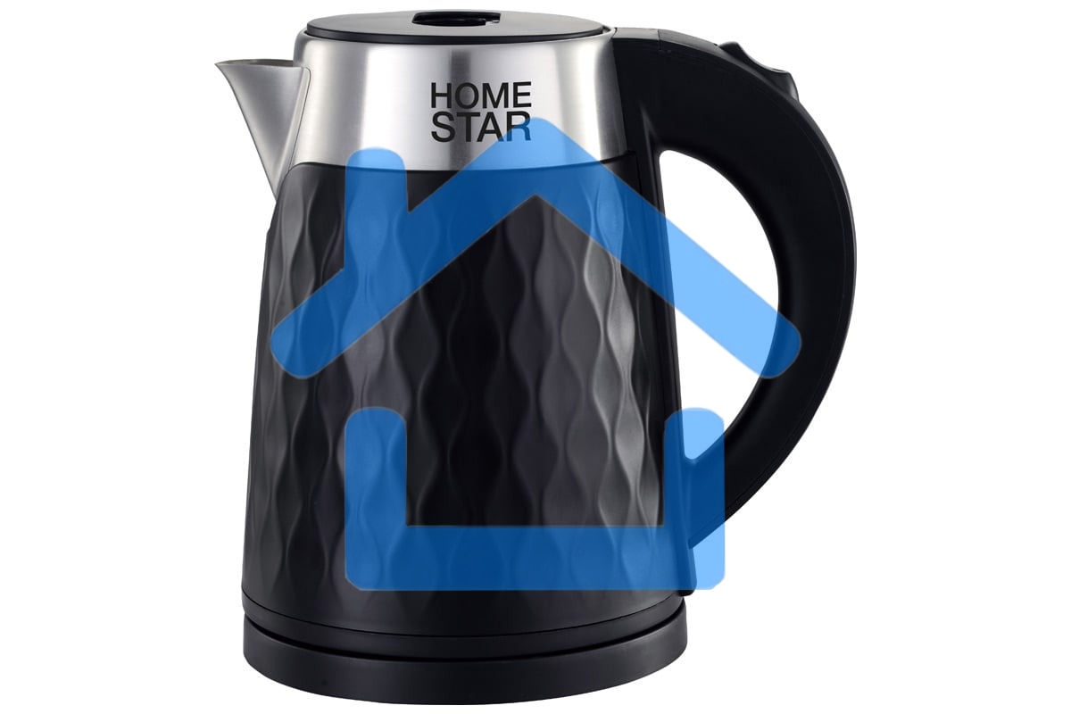 Чайник электрический HOMESTAR HS-1021 1500Вт, 1.7л, нержавейка+пластик, черный, двойной корпус