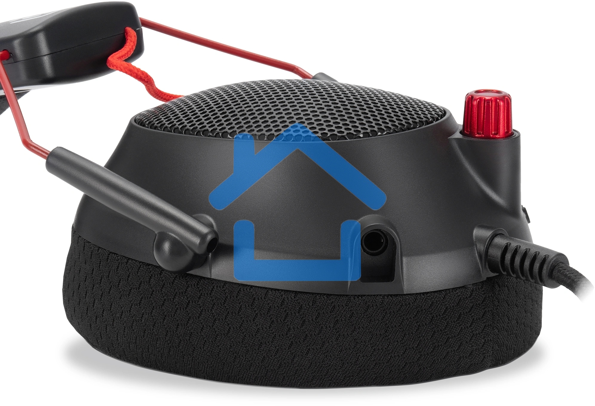 Наушники с микрофоном Оклик HS-L305G черный/красный 2м мониторные оголовье (2060511)