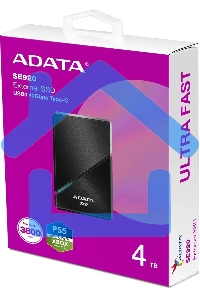 Внешний SSD ADATA SE920, 4TB, USB 4 Type-C, R/W 3800/3700, черный