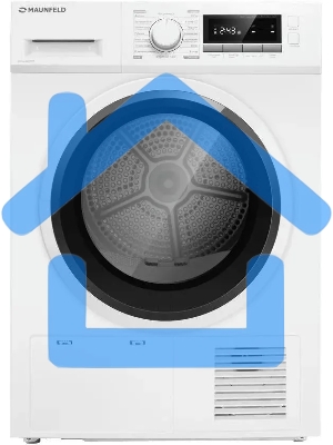 Сушильная машина MAUNFELD MFDM168WHE белый, 8 кг, сушка - конденсационная, программ - 16, 59.7 x 84.8 x 63.2 см