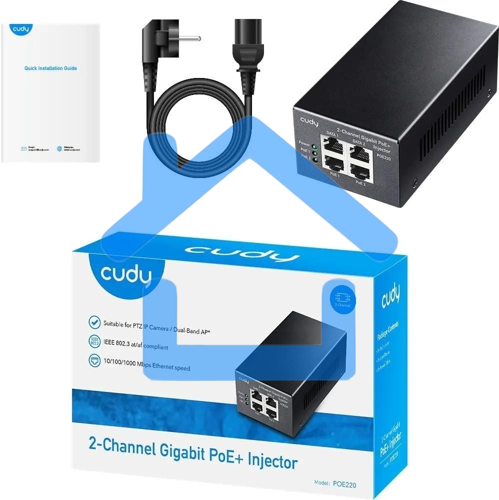 Инжектор PoE Cudy POE220 10/100/1000BASE-T 30Вт 54В(DC)