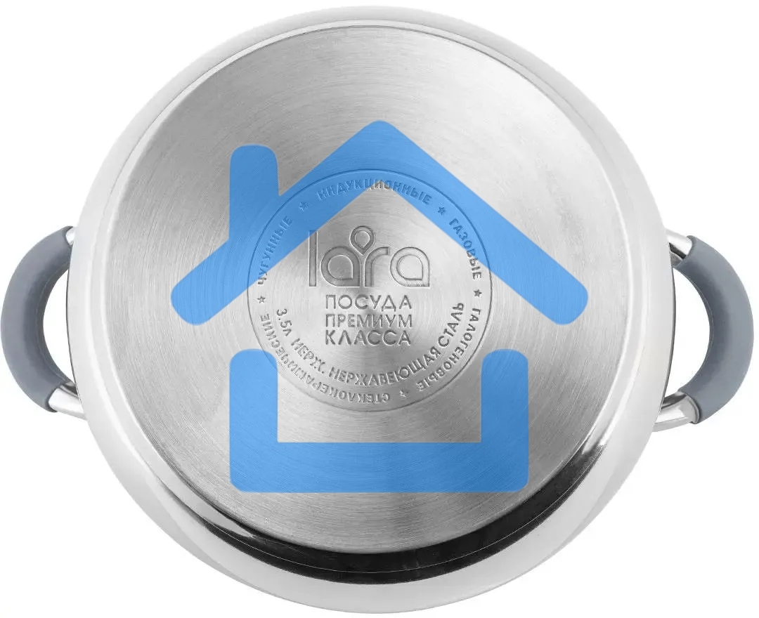Кастрюля LARA LR02-482 BELL 20x11,5 см, 3,5 л, нержавеющая сталь 316L (хром/никель/молибден), с крышкой