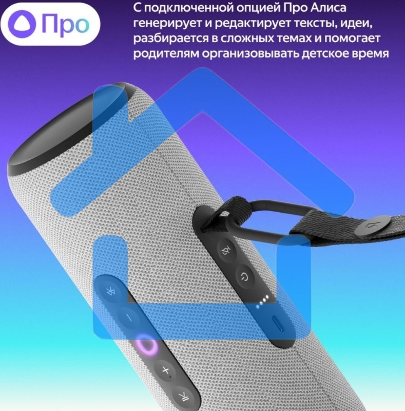 Умная портативная колонка Яндекс Станция Стрит с Алисой, модель YNDX-00030GRY (серый)