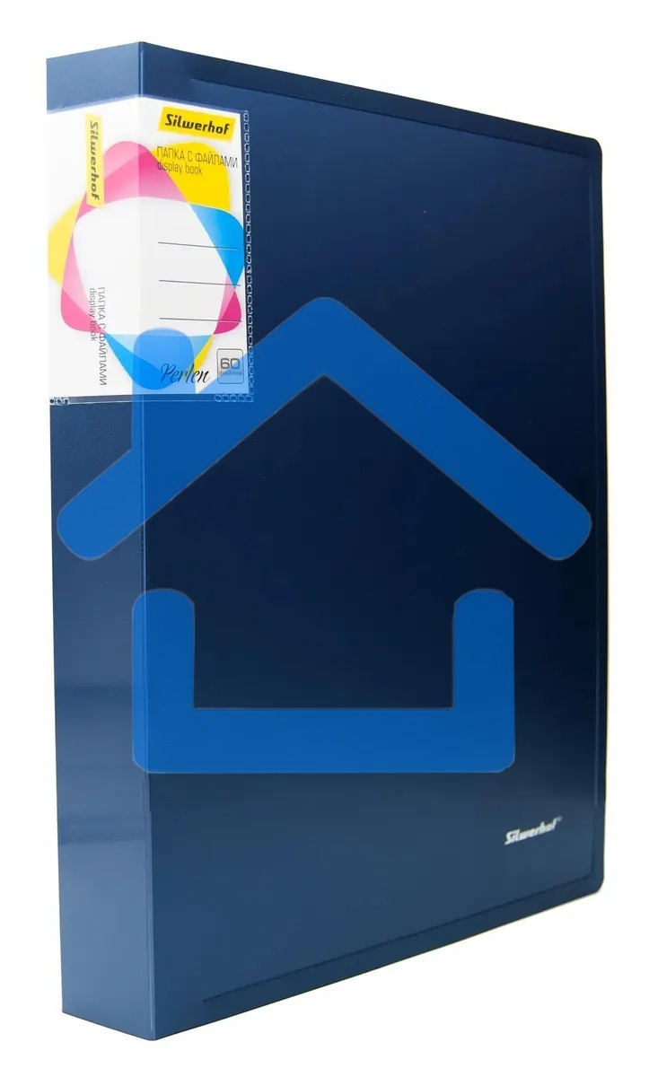 Папка с 60 прозрачными вкладками Silwerhof Perlen 292961-74 A4 1мм, карман синий металлик
