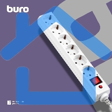 Сетевой фильтр Buro 600SH-16-1.8-W 1.8м (6 розеток) белый (коробка)