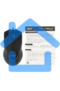 Мышь проводная Acer OMW131 черный, 6400 dpi, USB, кнопки - 7
