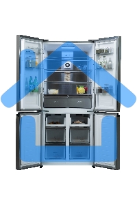 Холодильник Бирюса CD 496 TCG текстурированное серое стекло трехкамерный 334/162л морозилка снизу, NoFrost, Side by Side