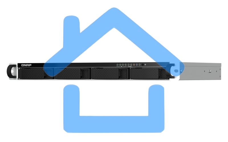 Сетевое хранилище SMB QNAP TS-464eU-8G NAS 4 HDD trays, rackmount 1U, 1 PSU. 4-core Intel Celeron N5105/N5095 2.0-2.9 GHz, 8 Gb RAM, 2x2.5GbE, 2xUSB 3.2 Gen 2 (10Gbps), 2xUSB 2.0, 1xHDMI, 2xM.2 PCIe Gen 3 x1 slots, W/o rail kit RAIL-B02