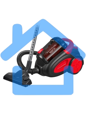 Пылесос Centek CT-2520 черный/красный, 400/2200 Вт, уборка сухая, пылесборник циклонный фильтр, 2 л