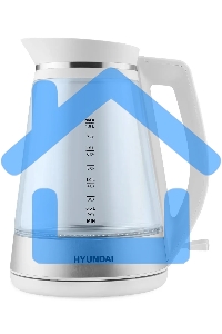 Чайник электрический Hyundai HYK-G3037 1.9л. 3000Вт белый/прозрачный (корпус: стекло)