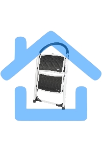 Стремянка стальная двухступенчатая Deli DL509012 макс.высота 460мм, до 150кг, ступени 360x270мм