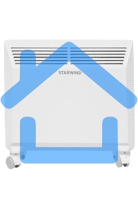 Конвектор Starwind SHV5010, белый, 1000 Вт, 15 м2, термостат, 1 режим мощности