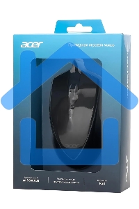 Мышь проводная Acer OMW131 черный, 6400 dpi, USB, кнопки - 7
