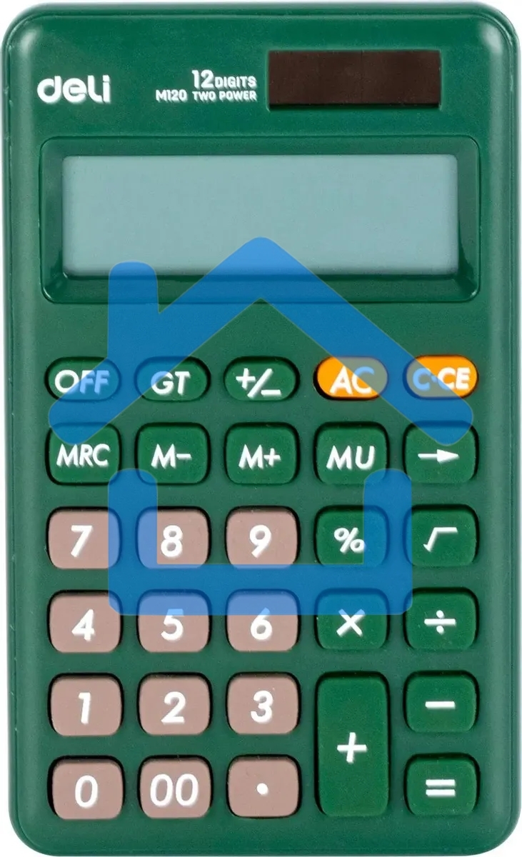 Калькулятор карманный Deli EM120GREEN зеленый 12-разр.