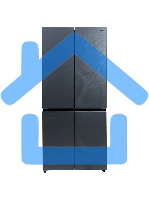 Холодильник Бирюса CD 496 TCG текстурированное серое стекло трехкамерный 334/162л морозилка снизу, NoFrost, Side by Side