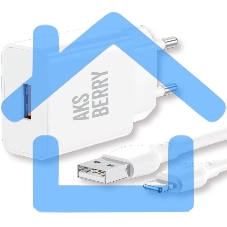 Сетевое зарядное устройство AKSBERRY (6972969383064) T42 QC30 + кабель (белый)