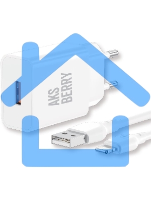 Сетевое зарядное устройство AKSBERRY (6972969383064) T42 QC30 + кабель (белый)