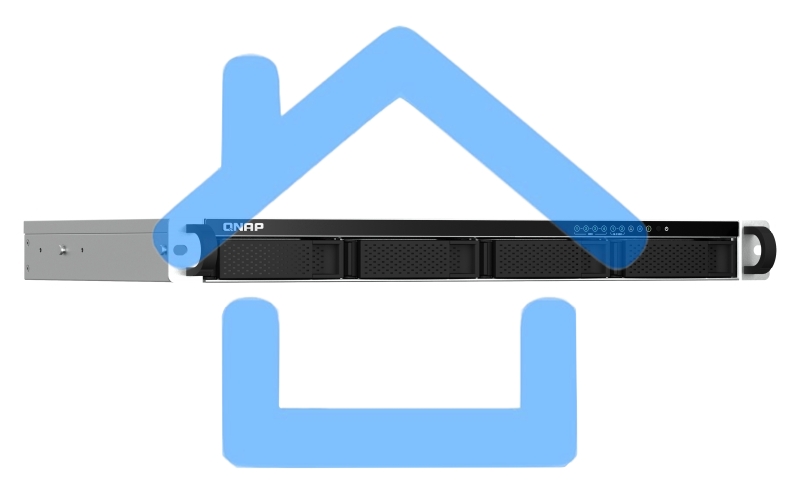 Сетевое хранилище SMB QNAP TS-464eU-8G NAS 4 HDD trays, rackmount 1U, 1 PSU. 4-core Intel Celeron N5105/N5095 2.0-2.9 GHz, 8 Gb RAM, 2x2.5GbE, 2xUSB 3.2 Gen 2 (10Gbps), 2xUSB 2.0, 1xHDMI, 2xM.2 PCIe Gen 3 x1 slots, W/o rail kit RAIL-B02