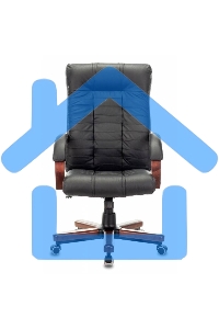 Кресло руководителя Бюрократ KB-10WALNUT/B/LEATH черный, кожа, крестовина дерево