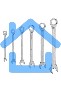 Набор ключей комбинированных трещоточных Denzel 6-17 мм, 6 шт., CrV, матовый хром 14720